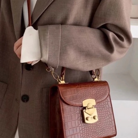 SALE! Women Mini Small Square Stone Pattern Crossbody Bag - Picture 2 of 4